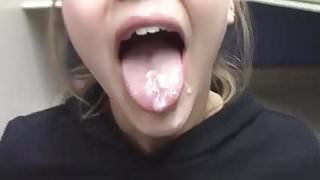 Public blonde blowjobs in middle of store